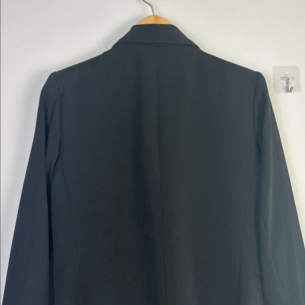 Vintage 80’s Yves Saint Laurent Black Wool Blazer Gold YSL Buttons Size 6 France - Picture 11 of 16
